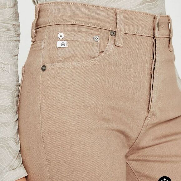 AG Adriano Goldschmied Kinsley high rise pop crop jeans Size 28 tan almond bisco - Picture 3 of 12